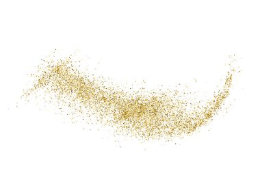 Beyazda izole edilmiş altın rengi parıltı dokusu. Goldish Renk Sequins. Kutlama arkaplanı. Altın Konfeti Patlaması. Vektör İllüstrasyonu, Eps 10.