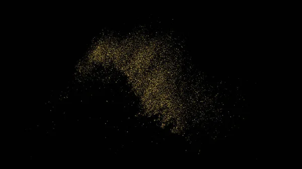 Arany Csillogás Textúra Elszigetelt Fekete Aranyszínű Szekvenciák Ünnepi Háttér Confetti — Stock Vector