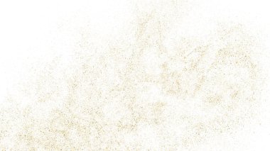 Beyaz üzerinde altın rengi parıltı dokusu izole edildi. Amber Parçacık Rengi. Kutlama arkaplanı. Altın Konfeti Patlaması. Tasarım elementi. Dijital olarak oluşturulmuş resim. Vektör İllüstrasyonu, EPS 10.