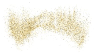 Beyazda izole edilmiş altın rengi parıltı dokusu. Goldish Renk Sequins. Kutlama arkaplanı. Altın Konfeti Patlaması. Vektör İllüstrasyonu, Eps 10.
