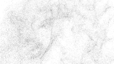 Sıkıntılı siyah doku. Beyaz arka planda koyu kumlu bir doku. Toz tabakası desenli. Tahıl gürültüsü partikülleri. Paslanmış beyaz efekt. Grunge tasarım elementleri. Vektör illüstrasyonu, EPS 10.