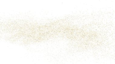 Beyaz üzerinde altın rengi parıltı dokusu izole edildi. Amber Parçacık Rengi. Kutlama arkaplanı. Altın Konfeti Patlaması. Örtülmüş. Dijital olarak oluşturulmuş resim. Vektör İllüstrasyonu, EPS 10.