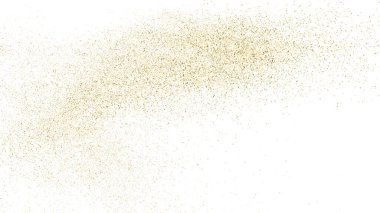 Beyaz üzerinde altın rengi parıltı dokusu izole edildi. Amber Parçacık Rengi. Kutlama arkaplanı. Altın Konfeti Patlaması. Örtülmüş. Dijital olarak oluşturulmuş resim. Vektör İllüstrasyonu, EPS 10.