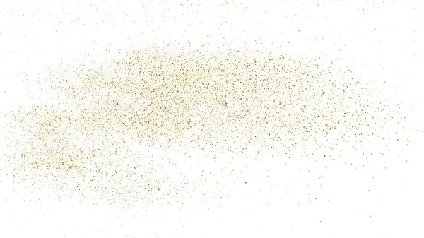 Gold Glitter Texture Isoliert Auf Weiß Bernsteinpartikel Farbe Feierlicher Hintergrund — Stockvektor