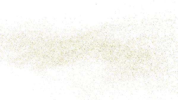 Gold Glitter Texture Geïsoleerd Wit Amber Deeltjes Kleur Feestelijke Achtergrond — Stockvector