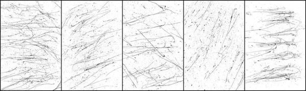 一套白色背景下孤立的黑色喷涂 沮丧的叠置纹理 水花剪影 Grunge设计元素 病媒说明 Eps — 图库矢量图片