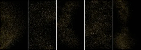Ensemble Paillettes Isolées Sur Fond Noir Poussière Dorée Couleur Particules — Image vectorielle