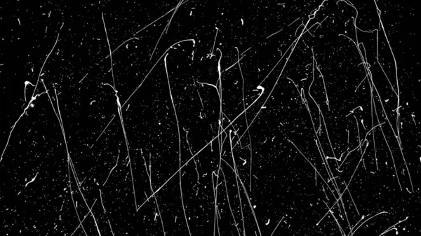 Éclaboussure Peinture Blanche Isolée Sur Fond Noir Texture Superposition Perturbée — Image vectorielle