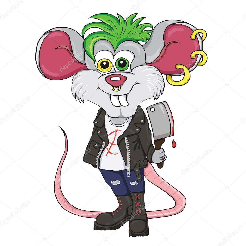 Mouse-punk cartoon character