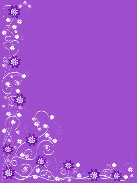 Lila Hintergrund mit lila und weißen Blumen — Stockvektor
