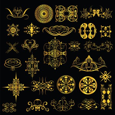 Gold elements of the pattern. set1. clipart