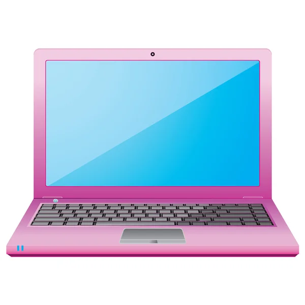 Rosa Laptop. — Stockvektor