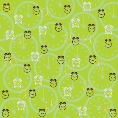 yeşil renkli bir saati ile.