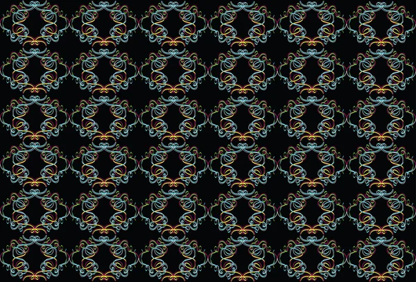 Fondo negro con patrón multicolor . — Archivo Imágenes Vectoriales