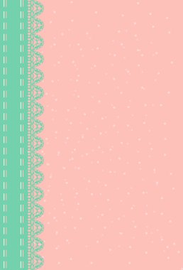 pembe bir arka plan ile yeşil dantel.