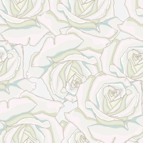 Seamless background. White roses.