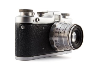 stary aparat na białym tle