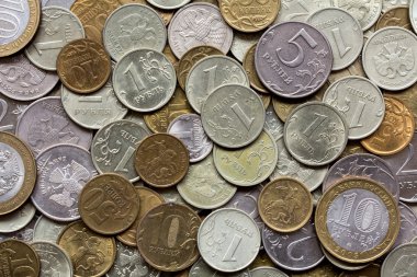 farklı Rus paraları closeup