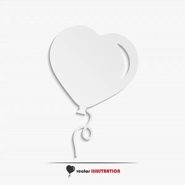 Abstract heart-shaped balloon web icon — Stock Vector