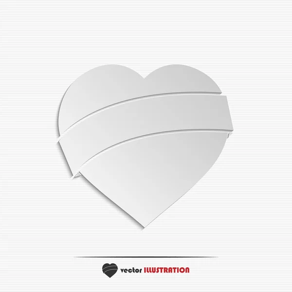 Abstract paper heart web icon — Stock Vector