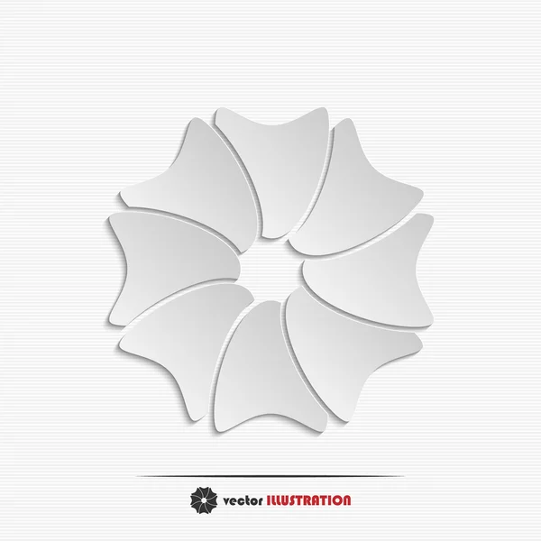 Abstracte papier bloem web pictogram — Stockvector