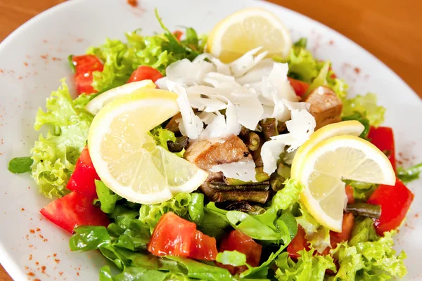 Mezclar ensalada con atún —  Fotos de Stock