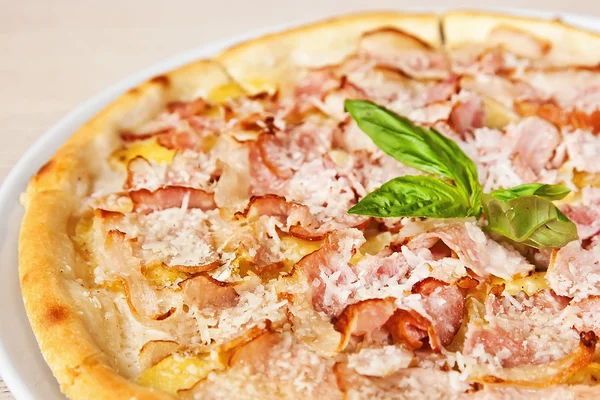 Pizza with prosciutto — Stock Photo, Image
