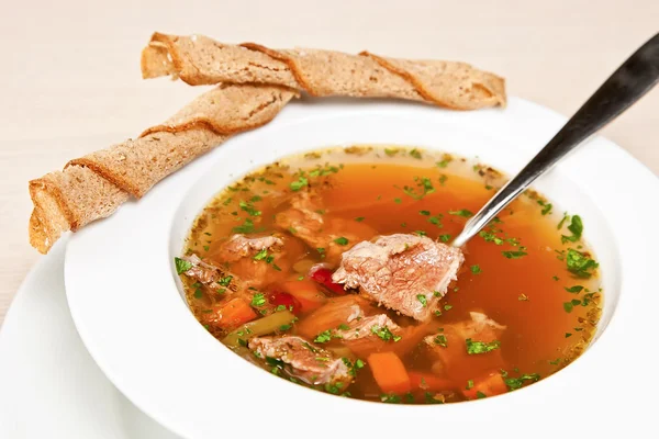 Sopa de verduras con carne —  Fotos de Stock