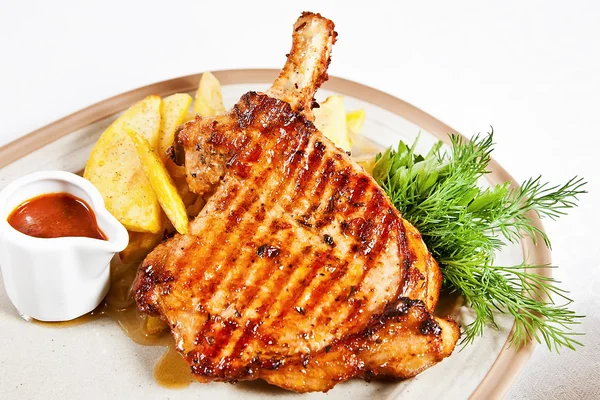 Grilled pork chop — Stock Photo, Image