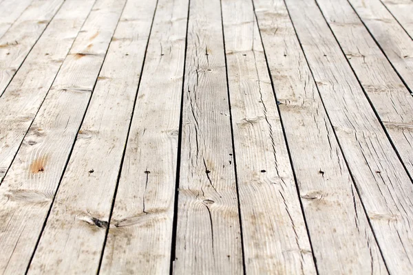 Ancien plancher en bois avec fissures et nœuds — Photo