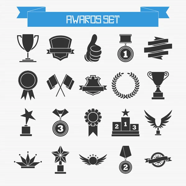 Vector set of trophies and awards — Stock Vector