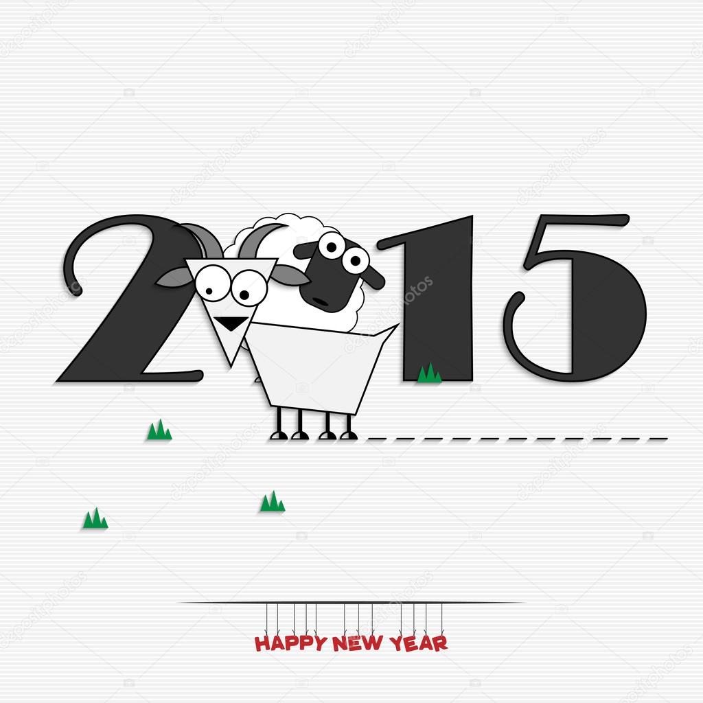 New year 2015 greeting card design
