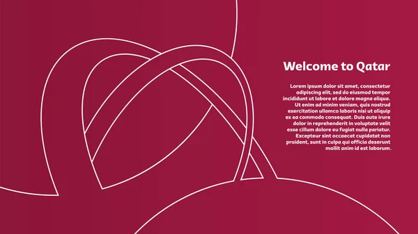 카타르에 환영합니다 당신의 팜플렛 플라이어 포스터 디자인을 Vector Line Qatar — 스톡 벡터