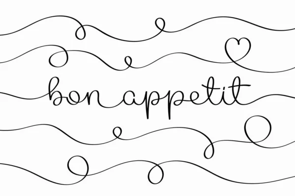 Bon Appetit Letras Ilustración Vectorial Tipografía Creativa Con Texto Dibujado — Vector de stock