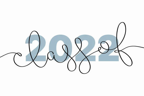 2022年文字のクラス あなたのデザインのための白い背景に隔離された連続的な1行の手描きのテキストと創造的なタイポグラフィのベクトルイラスト — ストックベクタ