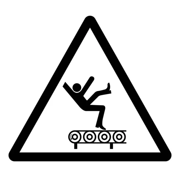 Peligro Caída Del Signo Símbolo Del Transportador Ilustración Vectorial Aislamiento — Vector de stock