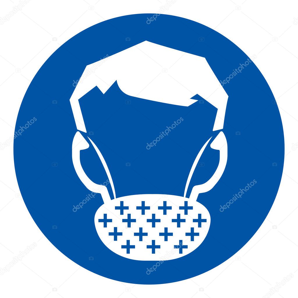 Beard Protection Symbol Sign ,Vector Illustration, Isolate On White Background Label. EPS10 