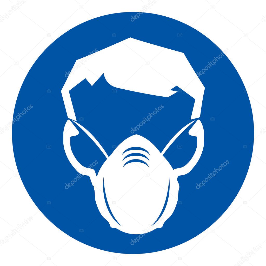 Dust Mask Must Be Worn Symbol Sign ,Vector Illustration, Isolate On White Background Label. EPS10 