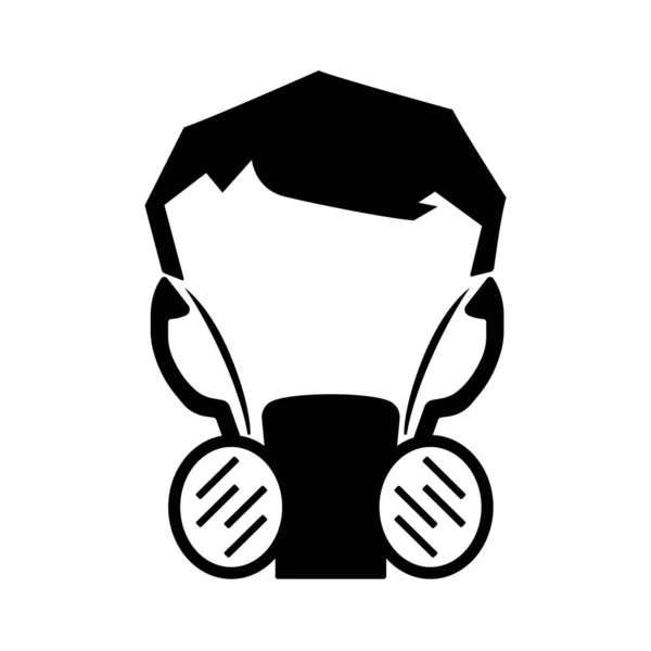 Half Face Mask Respirator Black Icon Vector Fashion Isolate White — стоковый вектор