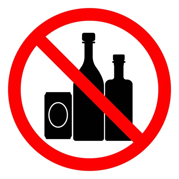 Ningún Signo Del Símbolo Del Alcohol Ilustración Del Vector Aísle — Archivo Imágenes Vectoriales