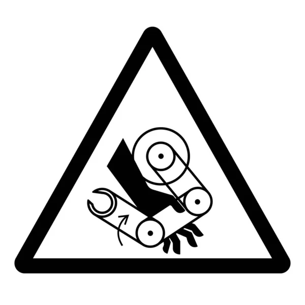Signe Symbole Robot Écrasement Main Illustration Vectorielle Isolement Sur Étiquette — Image vectorielle