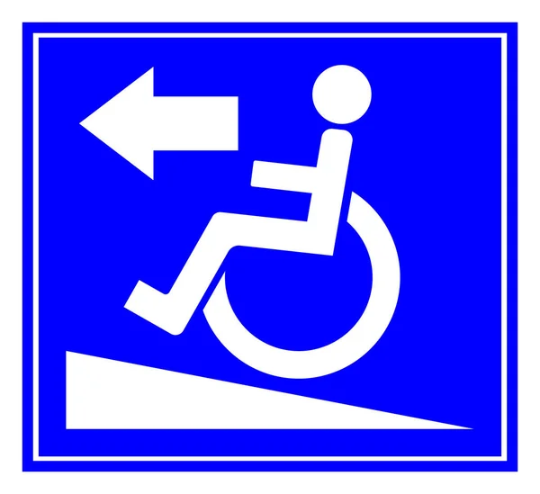 Rampa Segno Del Simbolo Disabilitato Illustrazione Vettoriale Isolato Etichetta Sfondo — Vettoriale Stock