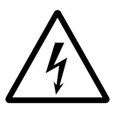 Tehlike Elektrik Sembol İşareti ,Vektör Çizimi, Beyaz Arka Plan Etiketini Yalıt. Eps10 