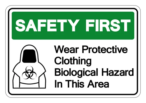 Безпека Перший Захисний Одяг Біологічний Небезпечний Символ Векторна Ілюстрація Ізолят — стоковий вектор