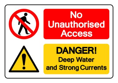 No Unauthorised access Danger Deep Water and Strong Currents Symbol Sign, Vector Illustration, Isolate On White Background Label. EPS10  clipart