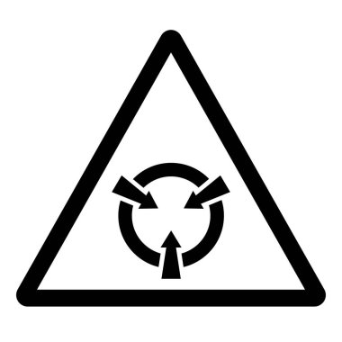 Elektrostatik Hassas Aygıt (ESD) Sembol İşareti, Vektör İllüstrasyonu, Beyaz Arkaplan Etiketinde İzole EPS10 