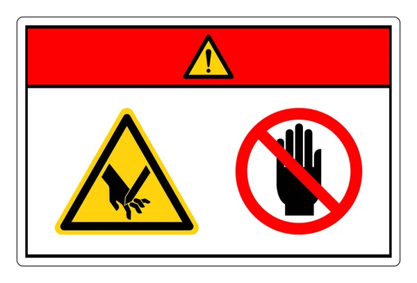 Опасное Обрезание Пальцев Угловое Лезвие Трогайте Знак Символа Векторную Иллюстрацию — стоковый вектор
