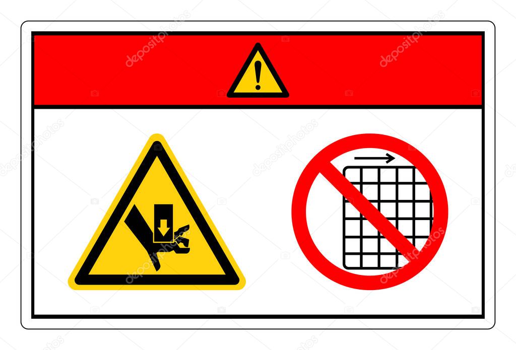 Danger Hand Crush Force from Above Do Not Remove Guard Symbol Sign, Vector Illustration, Isolate On White Background Label .EPS10 