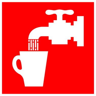 Su Sembolü İşareti, Vektör İllüstrasyonu, Beyaz Arkaplan Etiketinde İzole EPS10 