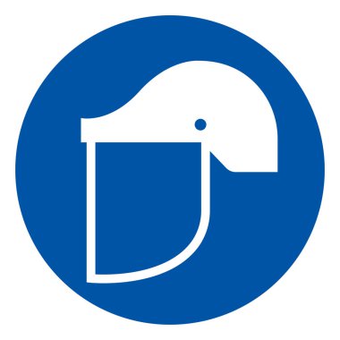 Face Shield Simge İşareti, Vektör İllüzyonu, Beyaz Arkaplan Etiketinde İzole Edilmesi Gerekiyor. EPS10 